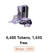 Dunk City Dynasty 6,480 Tokens 1,630 free
