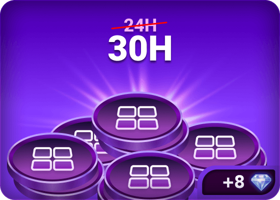 Live Play Bingo - 30 Hour Daub Hint + 8 Bingo Gems