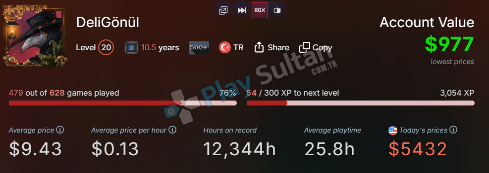 10 YILLIK 5432DEĞERİNDE 574 OYUNLU STEAM HESABI 10 YILLIK 5432DEĞERİNDE 574 OYUNLU STEAM HESABI