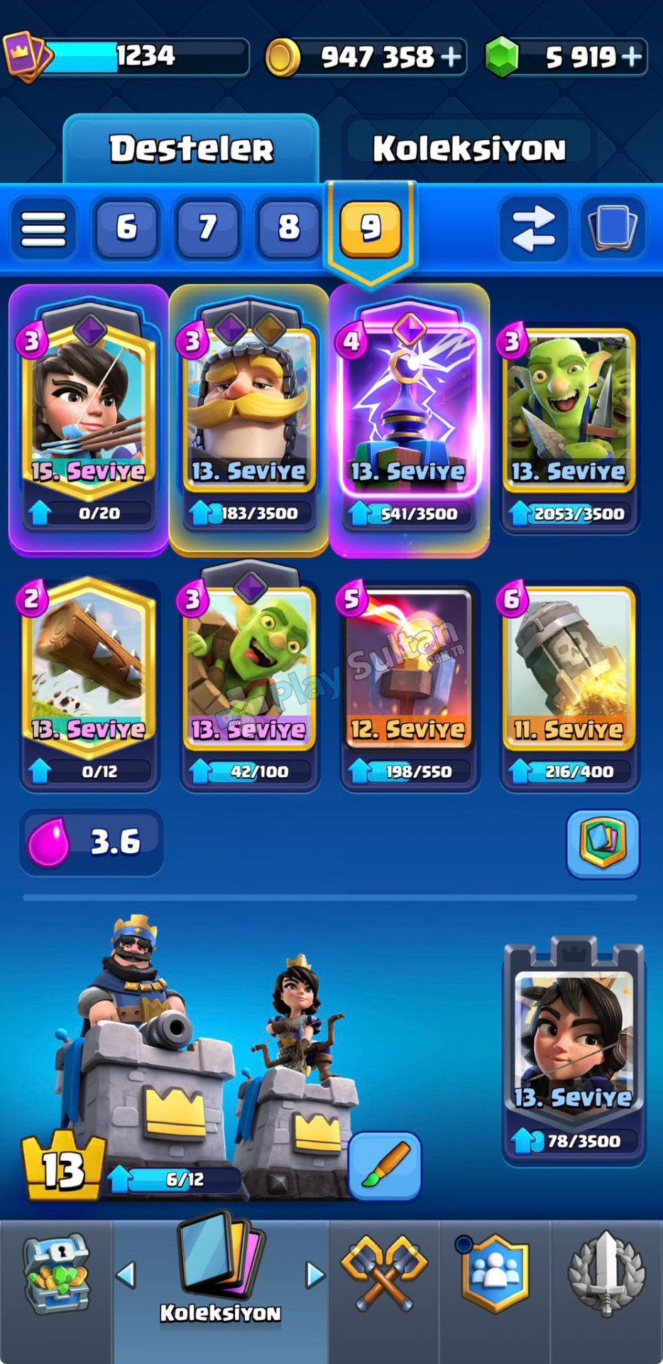 Başlangıç İçin efsane clash royale hesabı Resim 2