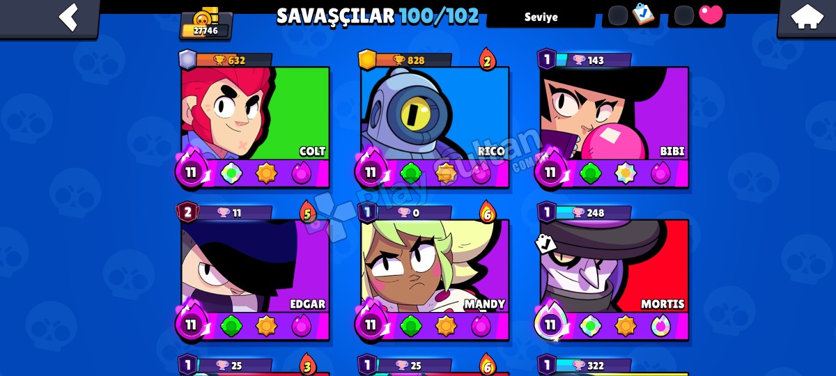 Brawl stars 100 karakterli hesap 27k Resim 2