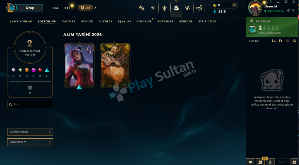 EUW 30 LEVEL 58K MAVİ ÖZ 2 KOSTÜM HANDMADE HESAP Resim 2