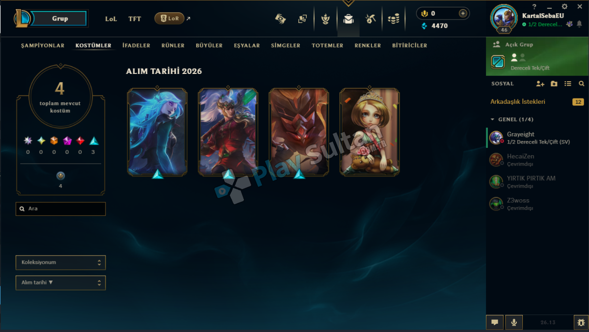 EUW 46 LVL GÜMÜŞ 2 4 KOSTÜM 4 HATIRA TAKDİR 4 SEVİYE Resim 2