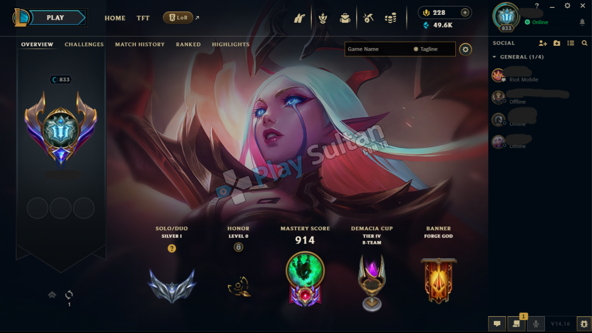 COMPTE LOL EUW EMERAUDE4, 99 Skins, (Pénalité En Classé 5games) Email Accès EUR 78,00 - FR