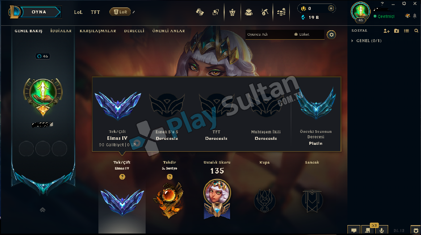 EUW MASTER ELO DİAMOND 4 FRESH HESAP Resim 2