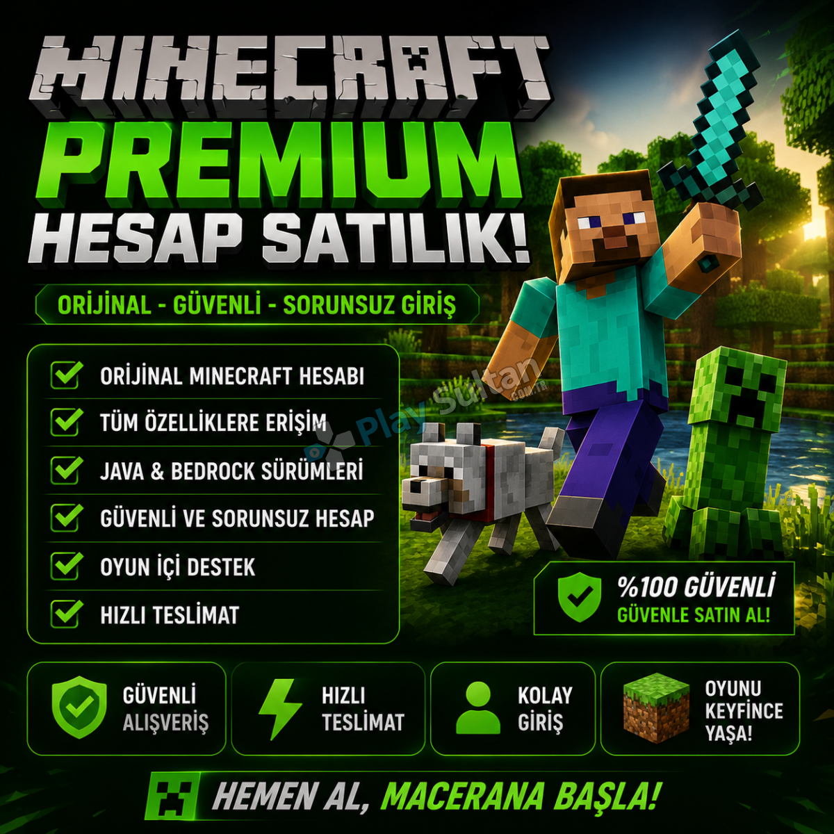 Minecraft Premium Hesabı Oynamaya Hazır Minecraft Premium Hesabı Oynamaya Hazır
