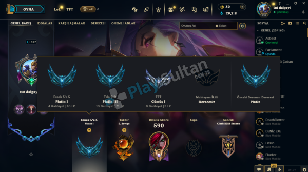 337 Seviye 700K Katarina OTP Hesap ACİL