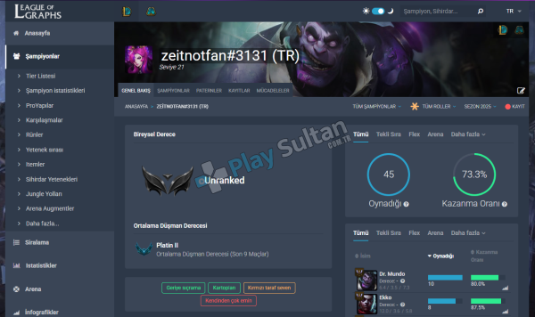 73 wr 21 seviye