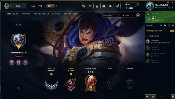 EUW 46 LVL GÜMÜŞ 2 4 KOSTÜM 4 HATIRA TAKDİR 4 SEVİYE