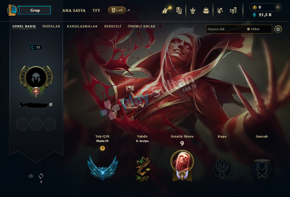 EUW 70 WR ZÜMRÜT-DİA ELOLU PLAT 4 HESAP