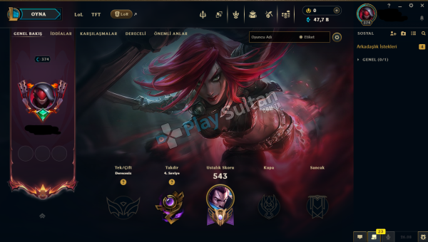 Lol 374 LVL dolu hesap