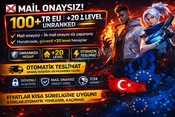 MAİL ONAYSIZ 100+ TREU HESAP +20 LEVEL UNRANKED OTOMATİK TESLİMAT