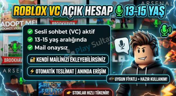 ROBLOX VC AÇIK HESAP 13-15 YAŞ MAİL YOK