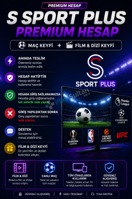 S SPORT PLUS PREMIUM HESAP ANINDA TESLİM CANLI MAÇ + FİLM DİZİ