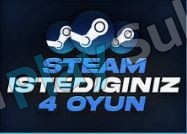 Steam İstediğiniz 4 Oyun Garanti + 724 Destek