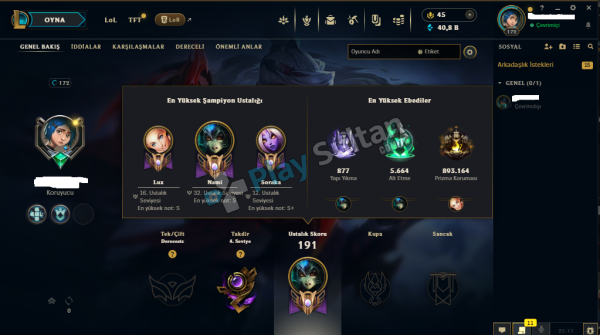 Sup main hesap plat