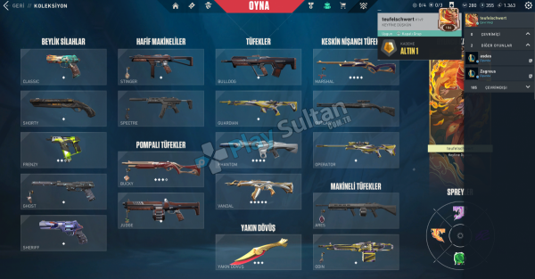 TR ALAZ YELPAZELİ YİTİK VANDAL İYON PHANTOM + BATTLE PASS DİA 3 GÖRMÜŞ HESAP