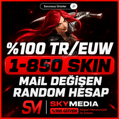 TR-EUW 1-850 SKİN 15+ LVL MAİL DEĞİŞEN RANDOM HESAP