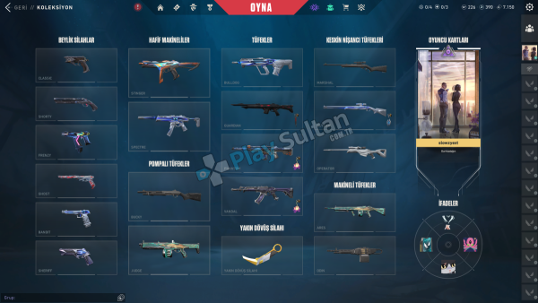 TR HESAP VANDAL PHANTOM OPERATOR BIÇAK SKINLERI VARDIR MAİNLEMELİK HESAP