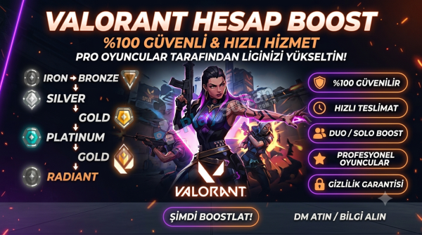 VALORANT BOOST DEMİR-BRONZ-GÜMÜŞ-GOLD OYUNCULARI İÇİN