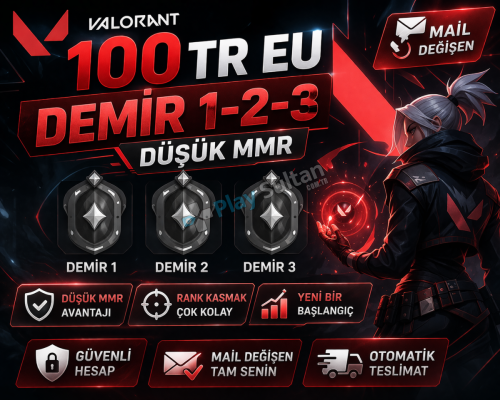 VALORANT DEMİR 1-2-3 TÜM BİLGİLERİ DEĞİŞEN DÜŞÜK MMR TREU HESAP