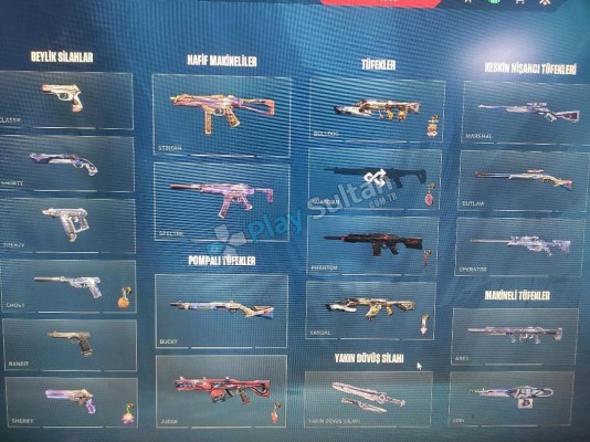 Valorant hesap vandal+phantom+bulldog+çift bıçak