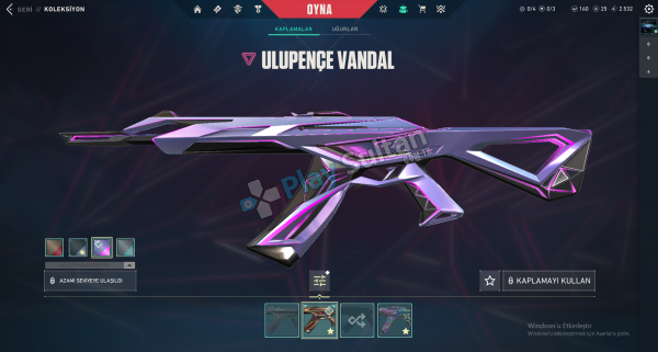 Valorant Ulupençe Delipop Vandal Kuronami Bıçak Sihirpunk Ghost ve Battlepass Skinler Mevcuttur TR