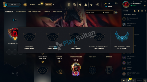 WEST 19 SKİNLİ 70 LEVEL UNRANKED EPOSTALI HESAP
