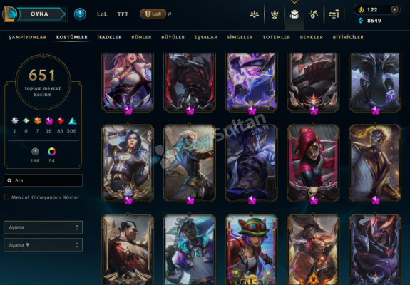 Yasuo yone mainlikdolu kostümlü mainlemelik hesap