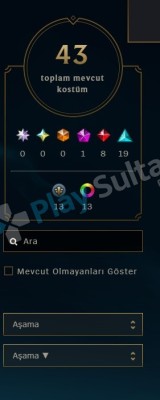 Zümrüt Elo Full Şampiyon Güzel Kostümlü Temiz Hesap