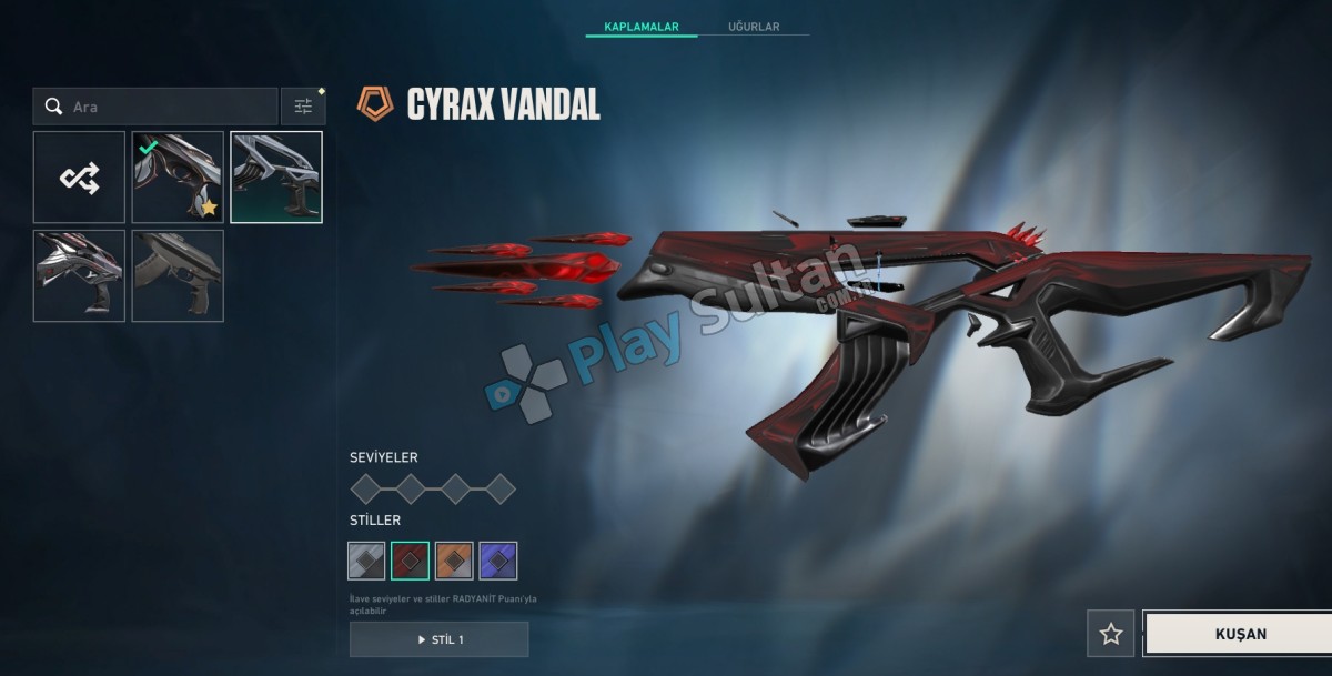 Valorant 3 vandal 2 bıçak 1 phantom 1 spectre hesap Resim 2
