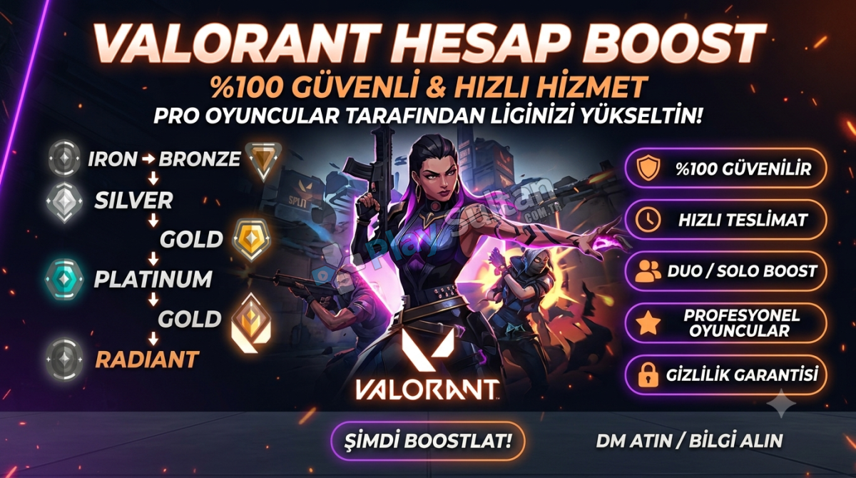 VALORANT BOOST DEMİR-BRONZ-GÜMÜŞ-GOLD OYUNCULARI İÇİN Resim 2