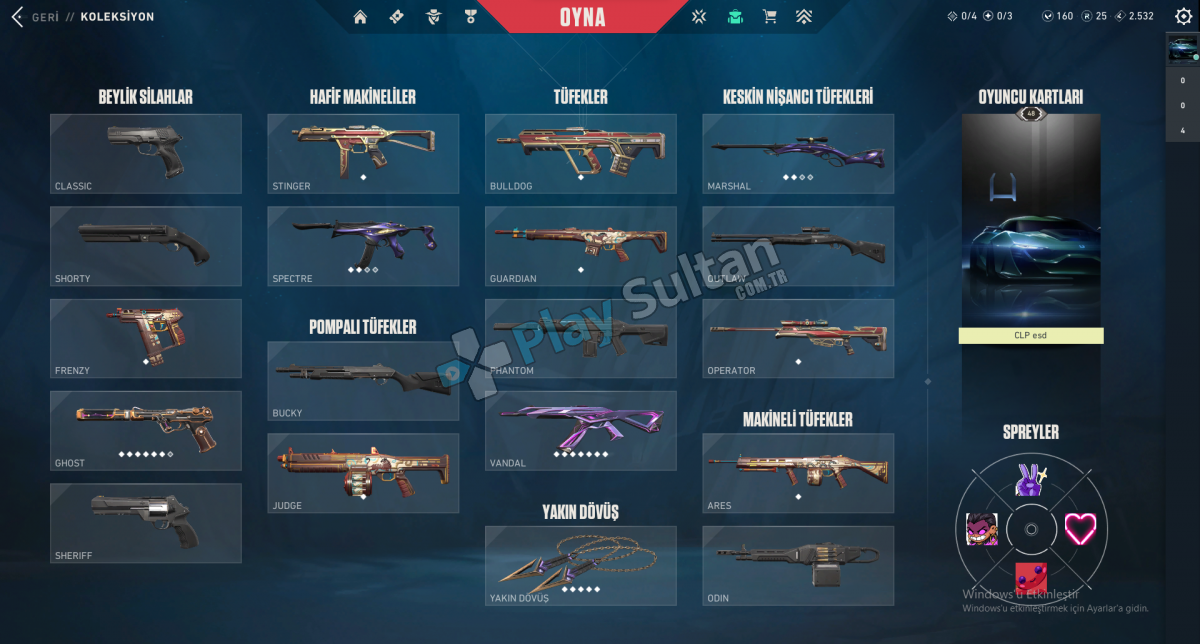 Valorant Ulupençe Delipop Vandal Kuronami Bıçak Sihirpunk Ghost ve Battlepass Skinler Mevcuttur TR Resim 2