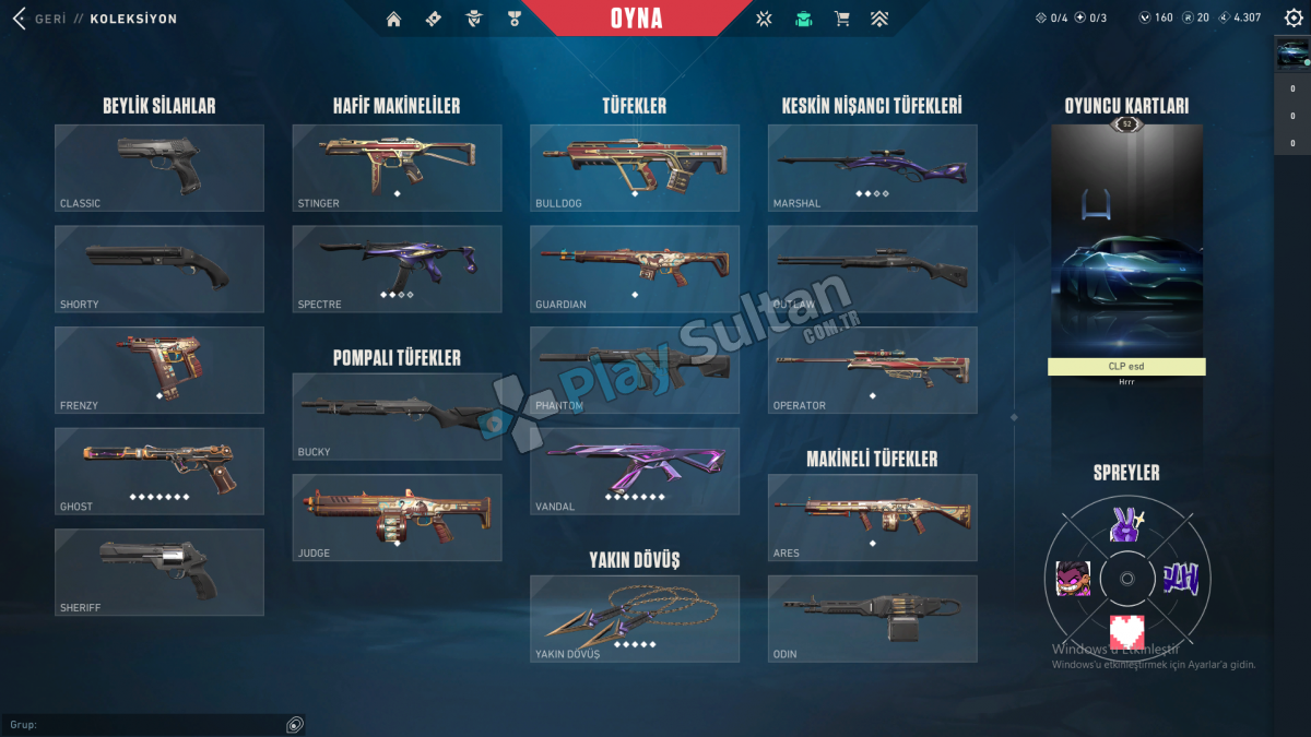 Valorant Ulupençe Delipop Vandal Kuronami Bıçak Sihirpunk Ghost ve Battlepass Skinler Mevcuttur TR Resim 2