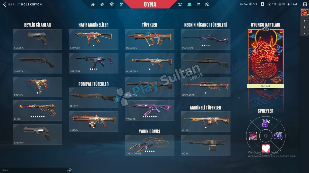 Valorant Ulupençe Delipop Vandal Kuronami Bıçak Sihirpunk Ghost ve Battlepass Skinler Mevcuttur TR Resim 2