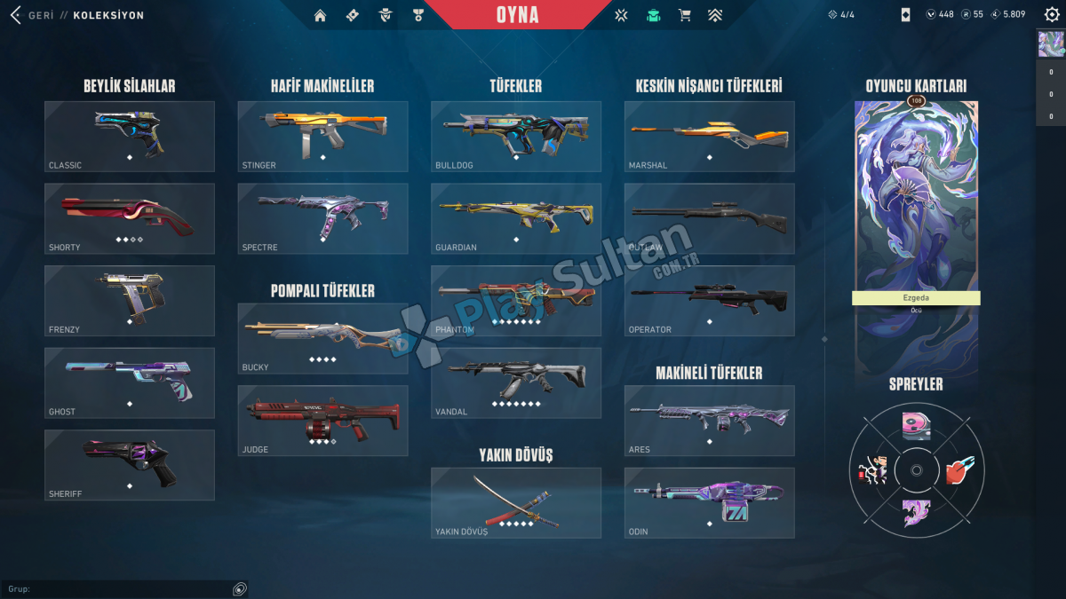 Valorant Yağmacı Yıldız Belası Vandal Alaz Yelpaze Oni Katana Özel Kelebek Resim 2