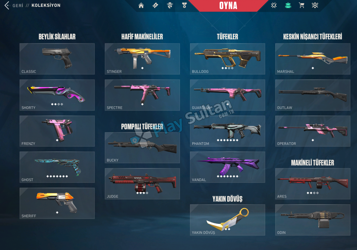Valorant Yıldız Belası Vandal Asil Karambit ve Daha Birçok Skin Mevcuttur ve TR Serverdir Resim 2