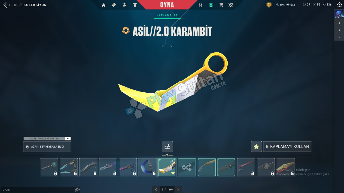 Valorant Yıldız Belası Vandal Asil Karambit ve Daha Birçok Skin Mevcuttur ve TR Serverdir Resim 2