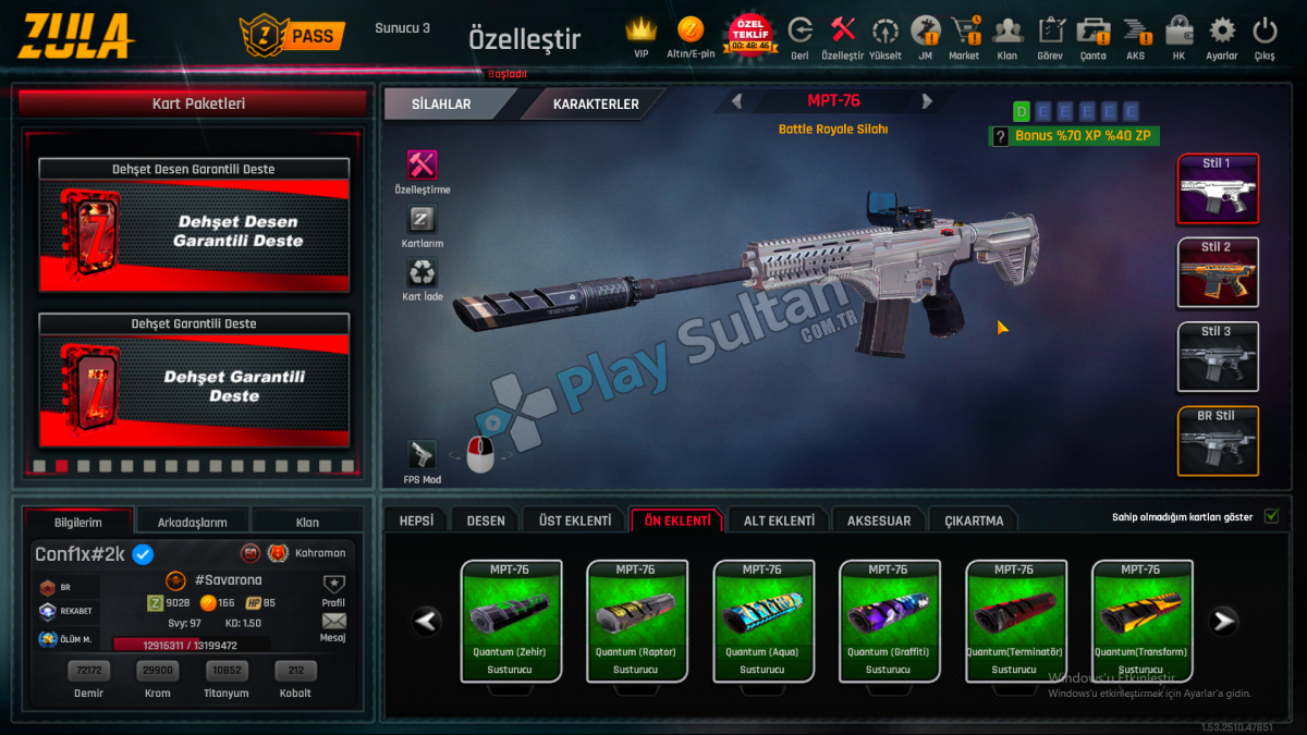 Zula FULL+FULL 97 LEVEL HESAP Satın Al ve Fiyatları